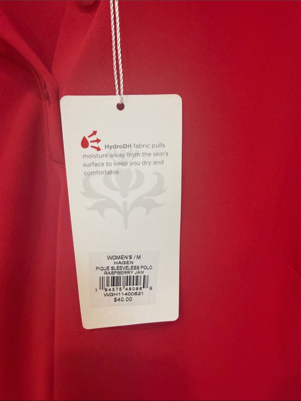 Lady Hagen Sleeveless Polo Tank Top - Red - Picture 7 of 7